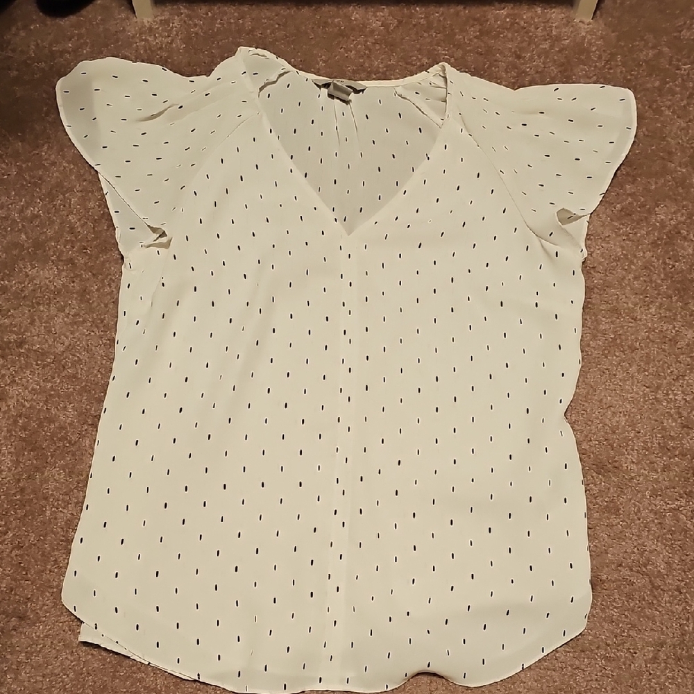 Cream Flutter Sleeve Blouse